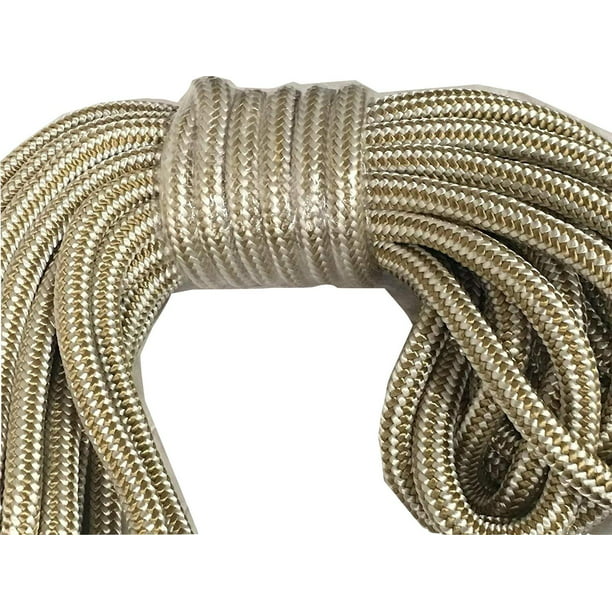 1/2" x 100 ft.Braided Polyester Soft  Flat /Hollow Rope White 